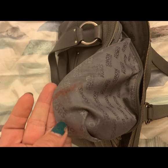 Michael Kors Gray with silver zippers satchel - Picture 5 of 5